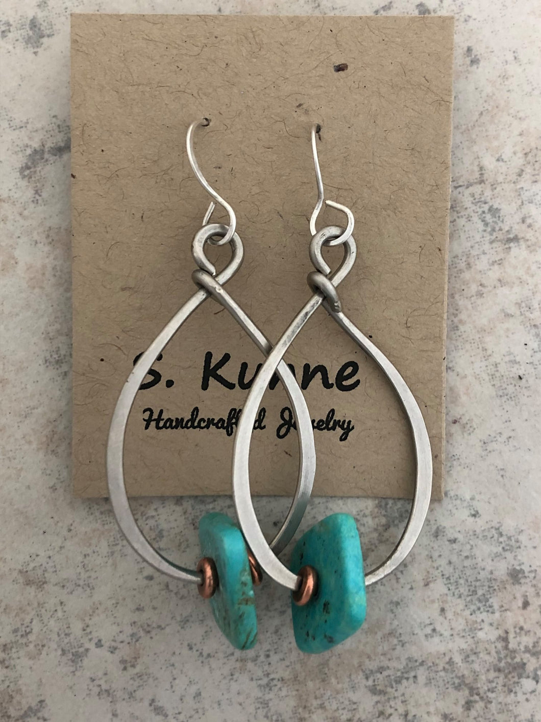 Hoop and turquoise earrings